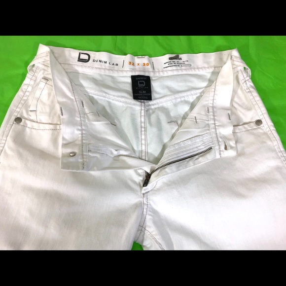 EXPRESS Men’s Jeans SZ 32-30 Slim Straight Leg Whi - Picture 3 of 7